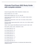 Clinicals Final Exam 2022 Study Guide with complete solution