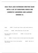 2024 TDLR LASH EXTENSION WRITTEN EXAM WITH A LOT OF QUESTIONS WHICH ARE CORRECTLY