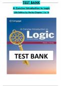TEST BANK  A Concise Introduction to Logic  14th Edition by Hurley  Chapter 1 to 14 