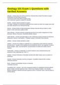 Geology 101 Exam 1 Questions with Verified Answers