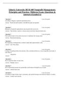 Liberty University BUSI 409 Nonprofit Management: Principles and Practice: Midterm Exam. Questions & Answers (Graded A)