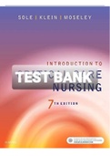 Introduction to Critical Care Nursing 7th Edition Sole Klein Moseley Test Bank