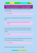 MD Life and Health Final Exam Questions  and Correct Answers &vert; Latest Update