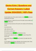 Davies Echo &vert; Questions and Correct Answers &vert; Latest Update 2024&sol;2025 &vert; 100&percnt; Pass