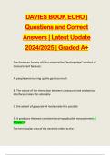 DAVIES BOOK ECHO &vert; Questions and Correct Answers &vert; Latest Update 2024&sol;2025 &vert; Graded A&plus;