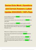 Davies Echo Mock &vert; Questions and Correct Answers &vert; Latest Update 2024&sol;2025 &vert; 100&percnt; Pass