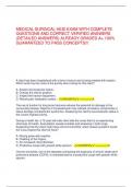 MEDICAL SURGICAL HESI EXAM WITH COMPLETE QUESTIONS AND CORRECT VERIFIED ANSWERS &lpar;DETAILED ANSWERS&rpar; ALREADY GRADED A&plus; 100&percnt; GUARANTEED TO PASS CONCEPTS&excl;&excl;
