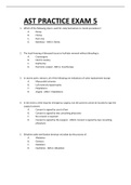 AST PRACTICE EXAM 5 QUESTIONS AND ANSWERS