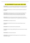 AP GOVERNMENT Study Guide 2022-2023