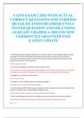 CGFM EXAM 2 2024 WITH ACTUAL  CORRECT QUESTIONS AND VERIFIED  DETAILED ANSWERS &vert;FREQUENTLY  TESTED QUESTION AND SOLUTIONS  &vert;ALREADY GRADED A&plus;&vert;BRAND NEW  VERSION&excl;&excl;&excl;&vert;GUARANTEED PASS  &vert;LATEST UPDATE