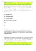 MATH NURSING Chapter 11 Exam Question and Answers Best Rated A&plus; Guaranteed Success Latest Update 2022 