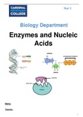 AQA AS/A Level Biology - Enzymes and Nucleic Acids Booklet, Workbook and Mark scheme (2020-21)