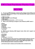 AWS Cloud Practitioner Exam Questions and Answers&semi;2022 solved exam questions&lpar;100&percnt; Verified&rpar;