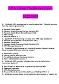 AWS Cloud Practitioner Exam Questions and Answers&semi;2022 solved exam questions&lpar;100&percnt; Verified&rpar;