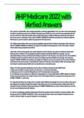 AHIP Medicare 2022 with Verfied Answers