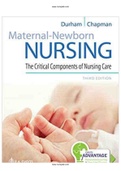 Maternal-Newborn Nursing: The Critical Components of Nursing Care 3rd Edition Durham Chapman Test Bank