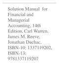 Solution Manual for  Financial and  Managerial  Accounting, 14th  Edition, Carl Warren,  James M. Reeve,  Jonathan Duchac,  ISBN-10: 1337119202,  ISBN-13:  9781337119207