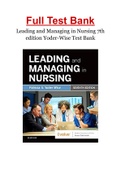 Leading and Managing in Nursing 7th edition Yoder-Wise Test Bank