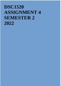 DSC1520 Assignment 4 Semester 2 2022