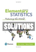 Elementary Statistics Picturing the World 7th Edition Larson Solutions Manual|Guide A+