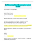 EMT Practice Final Examination Latest Update