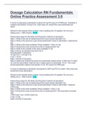 Dosage Calculation RN Fundamentals Online Practice Assessment 3&period;0