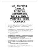 ATI Nursing Care of Children Assessment 2019 A  VERIFIED 100% CORRECT 