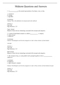 PSYCHOLOGY 1000 Midterm Exam Questions and Answers