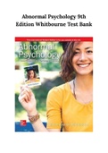 Abnormal Psychology 9th Edition Whitbourne Test Bank