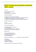 BCAT Practice test questions &lpar;answered 100&percnt; correct