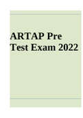ARTAP Pre Test Exam 2022 Completed