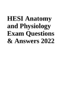 HESI Anatomy and Physiology Exam Questions & Answers 2022
