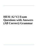 HESI A2 V2 Exam Questions with Answers (All Correct) Grammar