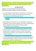 NUR 2032C Ch&period; 34-36&comma; 38 Cardiovascular Exam Questions And Answers latest update 2022 graded A&plus; 