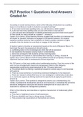 PLT Practice 1 Questions And Answers Graded A&plus;