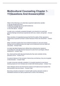 Multicultural Counseling Chapter 1-11(Questions And Answers)2022