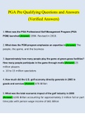 PGA Pre Qualifying Test Questions and Answers (2022/2023) (Verified Answers)