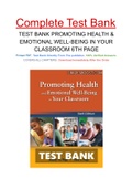 TEST BANK PROMOTING HEALTH & EMOTIONAL WELL-BEING IN YOUR CLASSROOM 6TH PAGE