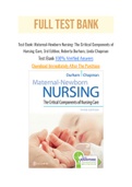 Test Bank&colon; Maternal-Newborn Nursing&colon; The Critical Components of Nursing Care&comma; 3rd Edition&comma; Roberta Durham&comma; Linda Chapman