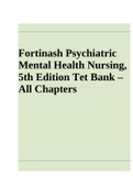 Fortinash&colon; Psychiatric Mental Health Nursing&comma; 5th Edition Test Bank &ndash; All Chapters