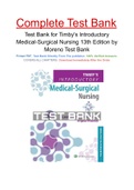 Test Bank for Timby's Introductory Medical-Surgical Nursing 13th Edition by Moreno