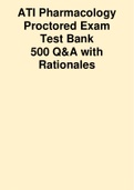 ATI Pharmacology Proctored Exam Test Bank 500 Q&A with Rationales