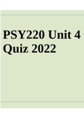 PSY220 Unit 4 Quiz 2022