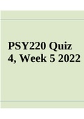 PSY220 Quiz 4, Week 5 2022