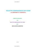 NCLEX PN COMPREHENSIVE EXIT EXAM &lpar;14 VERSIONS&rpar; LATEST 2021 &period;pdf