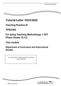  TPS3703-Teaching Practice III Teaching Methodology 1 FET Phase (Grade 10-12) 2022