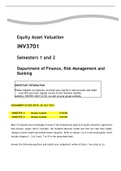 INV3701-Investments: Equity Asset Valuation Assignment 2 Semesters 1 and 2 2021