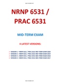 NRNP 6531 MIDTERM EXAM (4 LATEST VERSIONS) / PRAC 6531 MIDTERM EXAM (4 LATEST VERSIONS): WALDEN UNIVERSITY