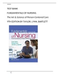 TEST BANK FUNDAMENTALS OF NURSING The Art & Science of Person-Centered Care 9TH EDITION BY TAYLOR, LYNN, BARTLETT