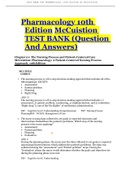 Pharmacology 10th Edition McCuistion TEST BANK &lpar;Question And Answers&rpar;